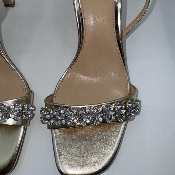 Jewel Badgley Mischka Women's Crystal Ankle Strappy Sandal Heeled NWOT - Picture 4 of 9